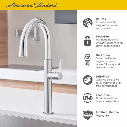 American Standard 4803300.243 Studio S Pull-Down Kitchen Faucet In Matte Black 4 American Standard 4803300.243 Studio S Pull-Down Kitchen Faucet In Matte Black - Image 4