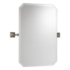 30in Rectangular Frameless Wall Mirror In Brushed Nickel