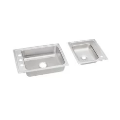 Elkay DRKAD2411940R4 Lustertone Stainless Steel Double-Bowl Top-Mount Sink