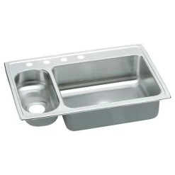 Elkay PSMR33224 Pacemaker 33-In 20 Gauge Stainless Steel Double-Bowl Drop-In Kitchen Sink
