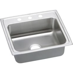 Elkay LRADQ2219453 Lustertone 22-In Stainless Steel 18 Gauge Single-Bowl Drop-In ADA Sink