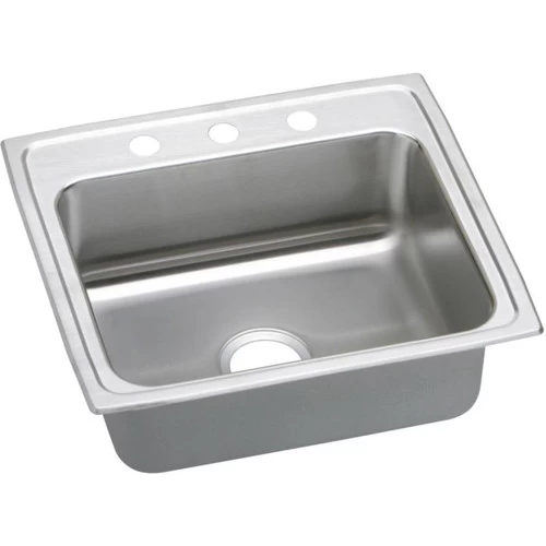Elkay LRADQ2219453 Lustertone 22-In Stainless Steel 18 Gauge Single-Bowl Drop-In ADA Sink 1 Elkay LRADQ2219453 Lustertone 22-In Stainless Steel 18 Gauge Single-Bowl Drop-In ADA Sink