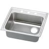 Elkay LRADQ252140R3 Gourmet Lustertone Stainless Steel Single-Bowl Top-Mount Sink