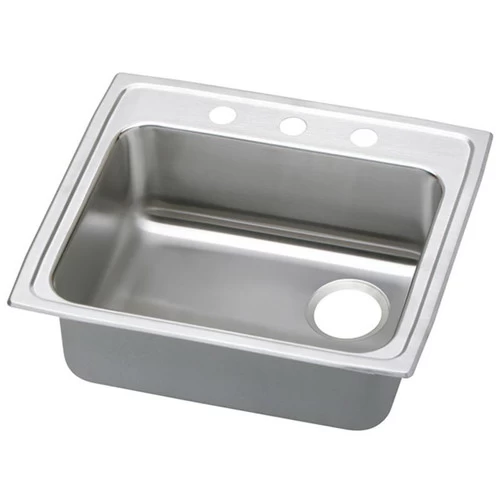 Elkay LRADQ252140R3 Gourmet Lustertone Stainless Steel Single-Bowl Top-Mount Sink 1 Elkay LRADQ252140R3 Gourmet Lustertone Stainless Steel Single-Bowl Top-Mount Sink