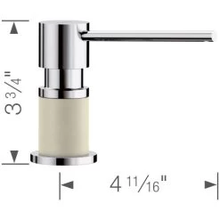 Blanco 402302 Lato Soap Dispenser In Chrome/Biscuit -Best Tap Shop 402302402302 lato soap dispenser chr bis dim1 75147.1651388633