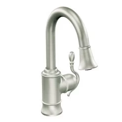 Moen 6615SRS Woodmere Single-Handle Pull-Down Bar Faucet