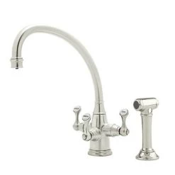 Rohl U.1520LS-PN-2 Perrin And Rowe Triple Handle Filtering Faucet With Metal Lever Handles