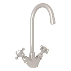 Rohl A1467XMSTN-2 Italian Kitchen San Julio Bar/Food Prep Faucet With Double-Spoke Handle