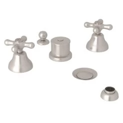 Rohl A2760XMSTN Verona Bidet Faucet With Cross Handles