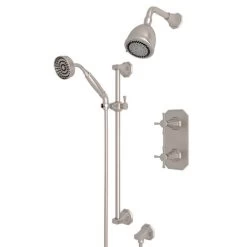 Rohl U.KIT56X-STN Perrin And Rowe Deco Wall-Mounted Shower System