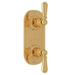 Rohl U.8565L-EG/TO Perrin And Rowe Edwardian Wall-Mounted Brass Thermostatic/Diverter Bathroom Trim