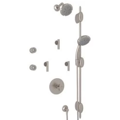 Rohl MODKIT370X-STN Pirellone Wall-Mounted Brass Shower System