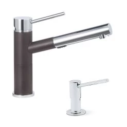 Blanco KF-441618 Alta Compact Pull-Out Kitchen Faucet With Soap Dispenser In Caf